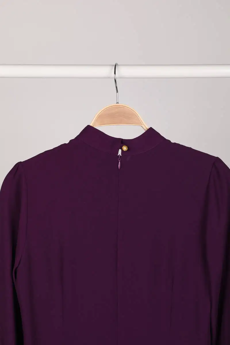 

Damson Pleated Detailed Womens Blouse