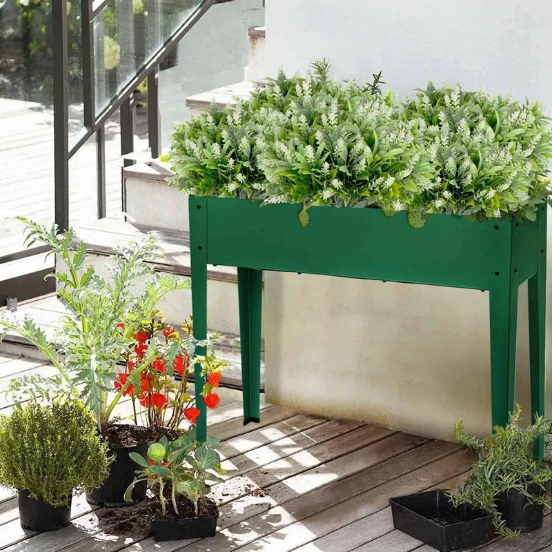 6 Packs of Fake Green Shrub Plants Outdoor Plastic Flowers Garden Terrace Farm Decoration | Дом и сад