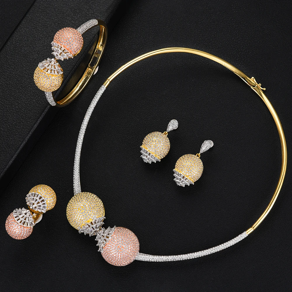 GODKI Jimbora 2020, новый дизайн, Искусственные серьги, ожерелье, романтическое свадебное обручальное ювелирное изделие