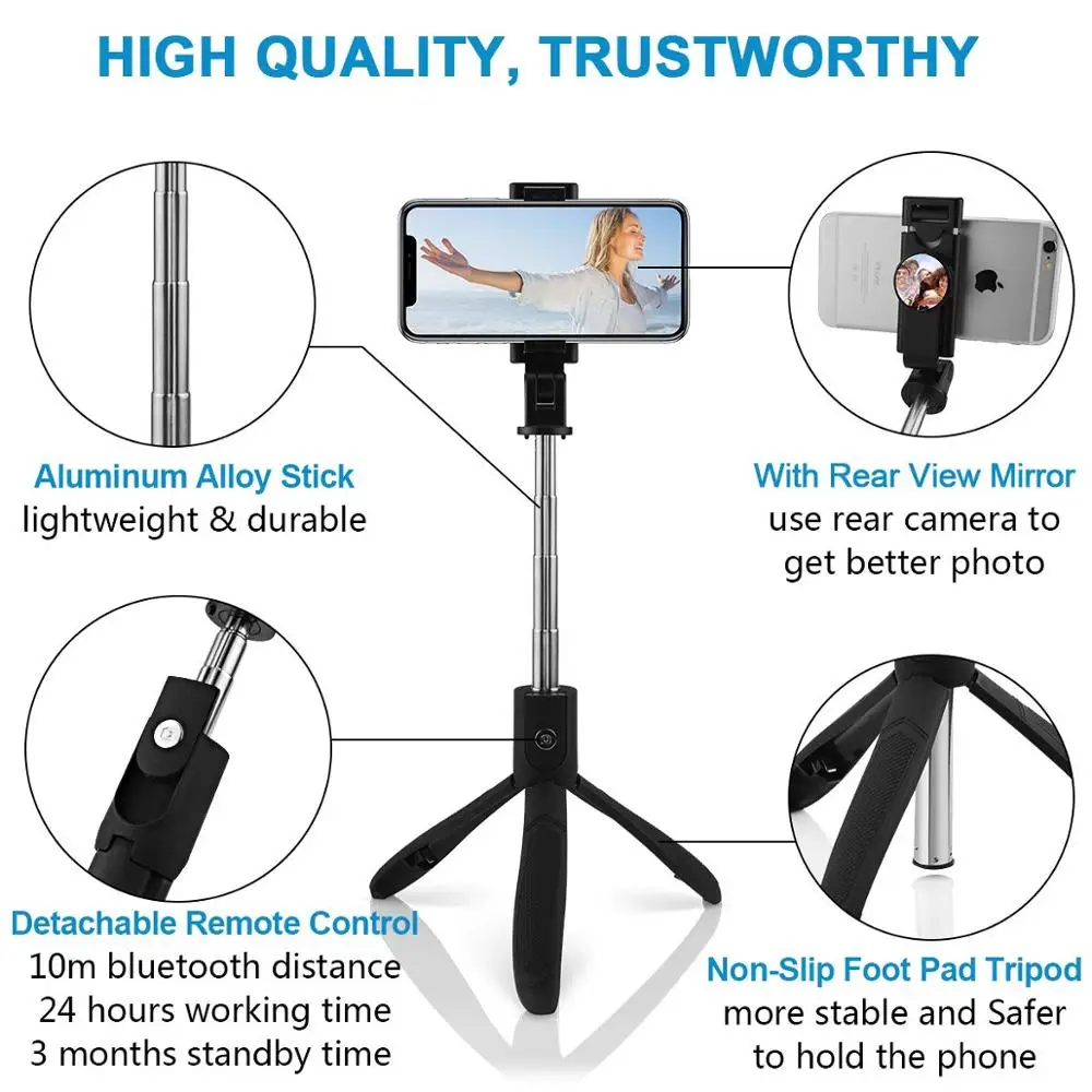 Селфи палка штатив с пультом дистанционного управления 3 в 1 Bluetooth селфи выдвижной
