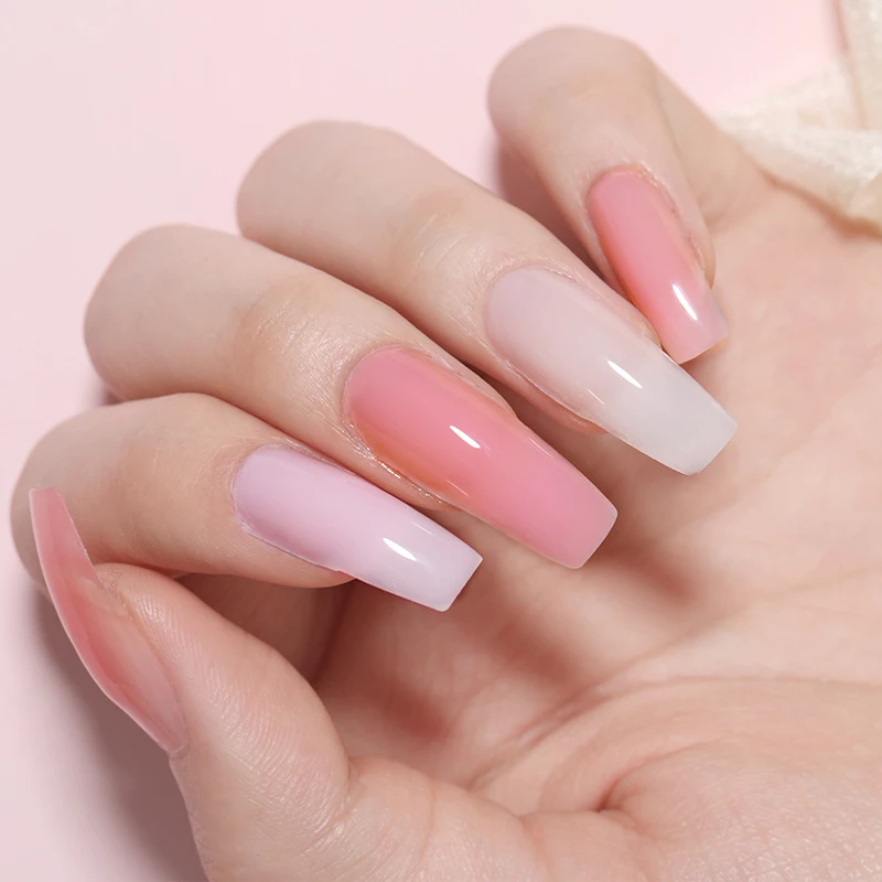 Гель-лак KOSKOE для наращивания ногтей белый прозрачный розовый Полупостоянный