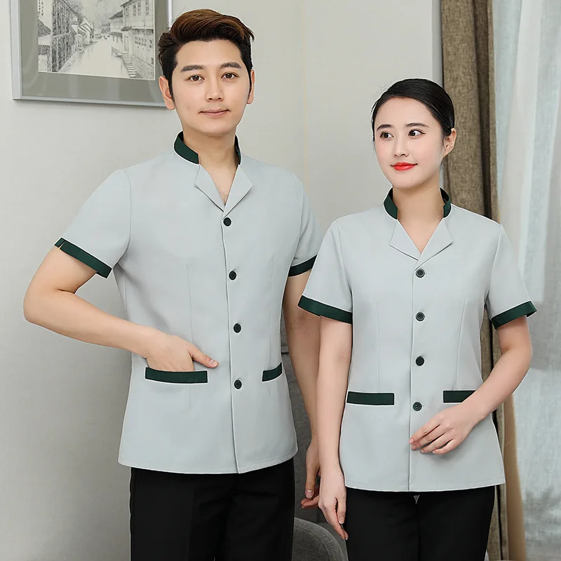 Комбинезоны для уборки летняя одежда Униформа с коротким рукавом очистки пола в