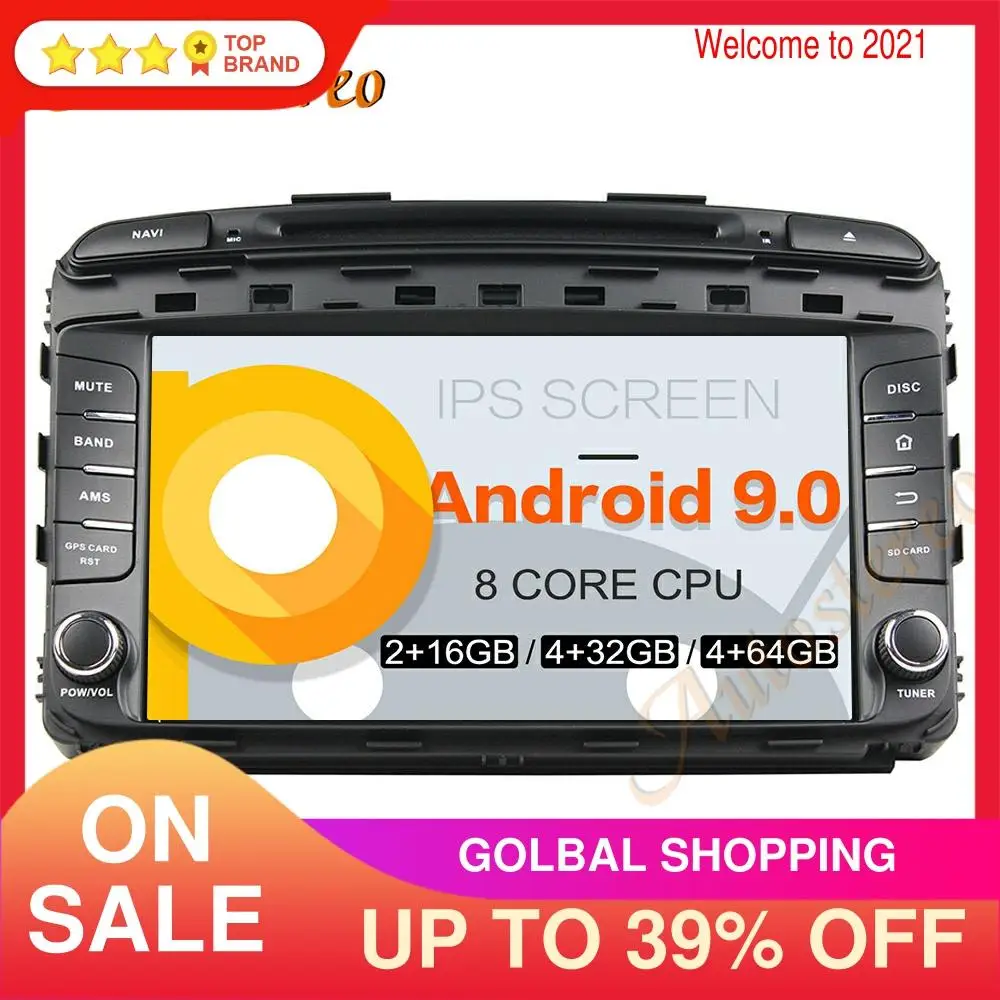 Автомобильный CD DVD плеер Android9 PX5/PX6 GPS навигация для KIA SORENTO 2015 + 5 авто радио рекордер