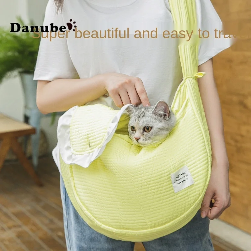 

Сумка-переноска для собак и щенков, холщовая уличная Дорожная сумка на одно плечо для домашних животных, котят, воздухопроницаемая Сумка-то...