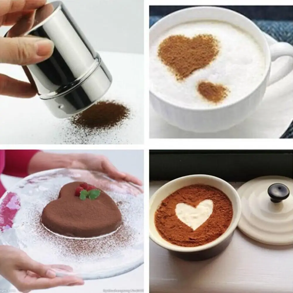 

1Pc Stainless Steel Fine Mesh Coffee Sugar Chocolate Powder Dredger Sifter Duster Shaker Kitchen Filter Cooking Tool
