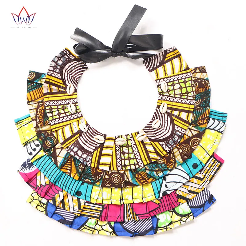 

2021 African Print Multi Layers Necklace Ankara Ethnic Statement Necklace African Inspired Fashion Tribal Jewellery WYB104