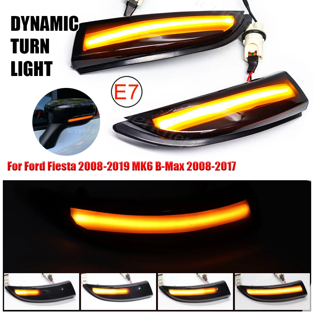 2 шт. для форд фиеста 2008 2017 B Max течет поворотов светильник светодиодный крыло