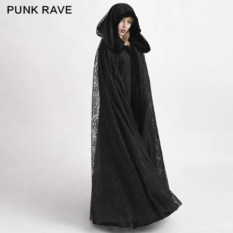 Женский готический Цветок PUNKRAVE Вельветовая Длинная накидка в викторианском