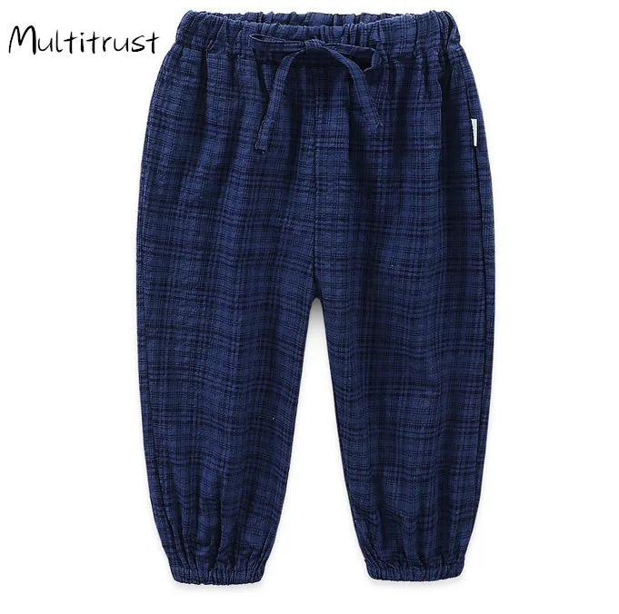

Children's Summer Thin Pants Plaid Mosquito Cool Pants For Boys Girls Bloomers Kids Breathable Trousers Boy Girl 2-8Y