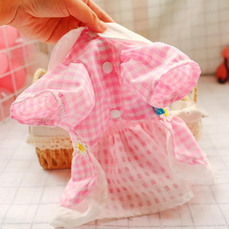 Новейшая для домашних собак Одежда маленьких в клетку платье щенков с маленьким