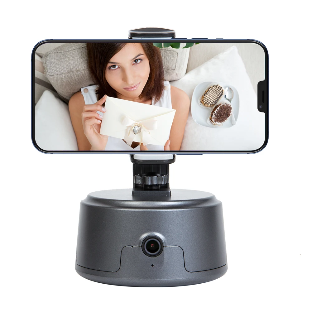 

Вращающийся на 360 градусов держатель для телефона с автоматическим отслеживанием лица держатель для телефона для прямой трансляции штатив ...
