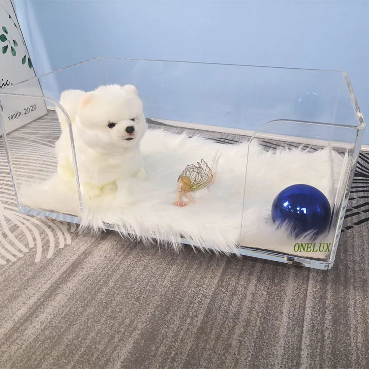 

Акриловые прозрачные кроватки для домашних животных, роскошная зеркальная кровать
