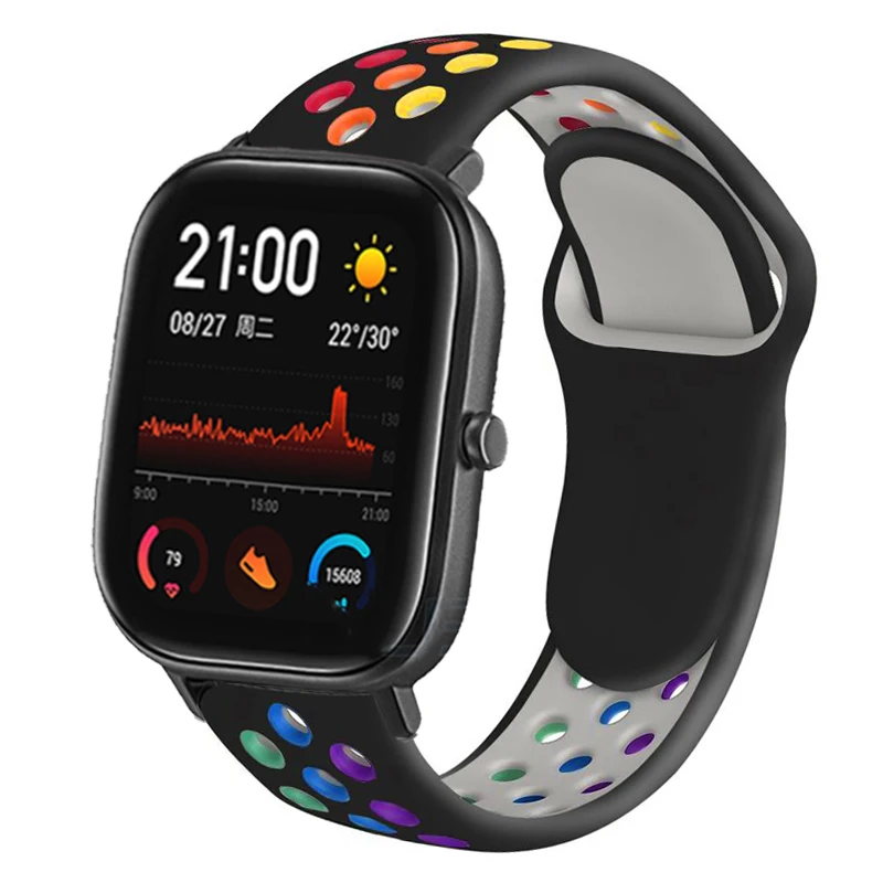 

20mm/22mm Watch band For Amazfit GTS 2 2e Strap Mini/GTR 47mm/42mm/GTR2/2e/stratos 2/3 Sport Silicone Bracelet Amazfit bip strap