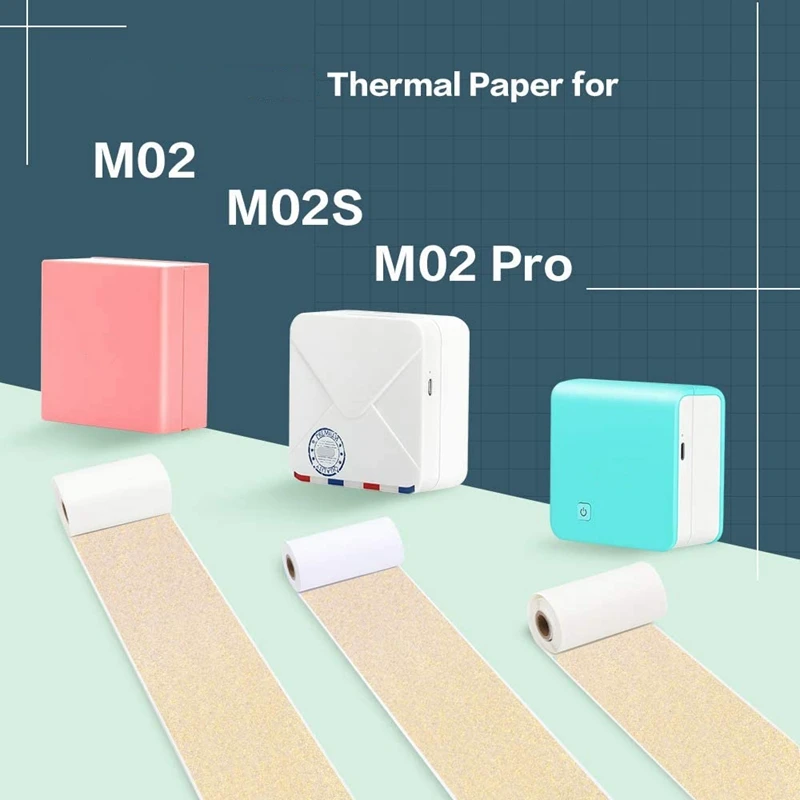 

3 Pcs Adhesive Transparent Gold Thermal Paper for M02/M02 Pro/M02S Mini Bluetooth Pocket Printer