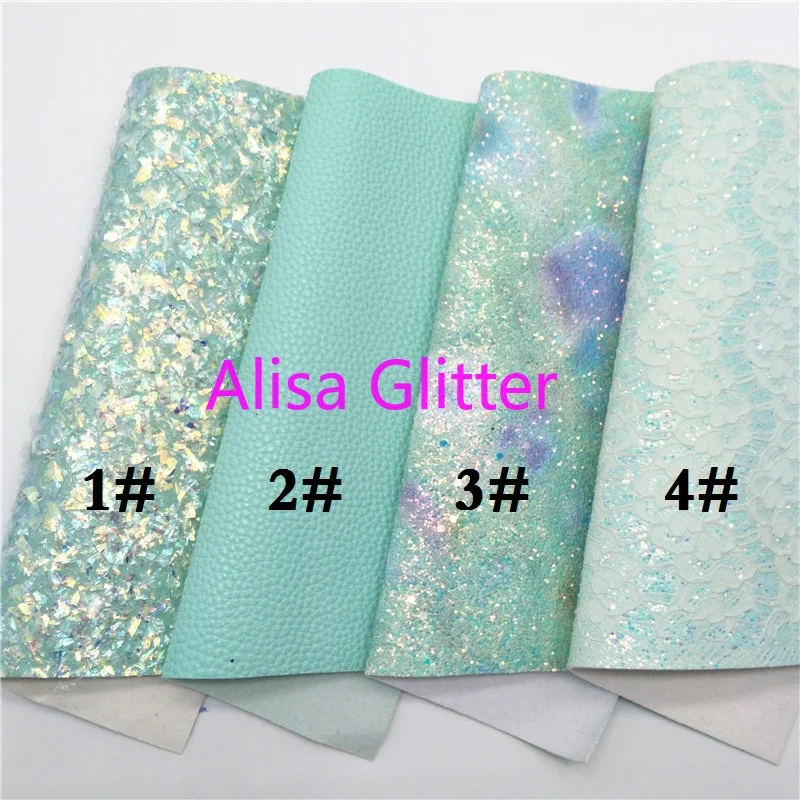 1 шт. A4 Размер 21X29 см Alisa блестящая Мятная блестящая ткань, личи искусственная кожа ткань, синтетическая кожа PU для лука DIY E19C