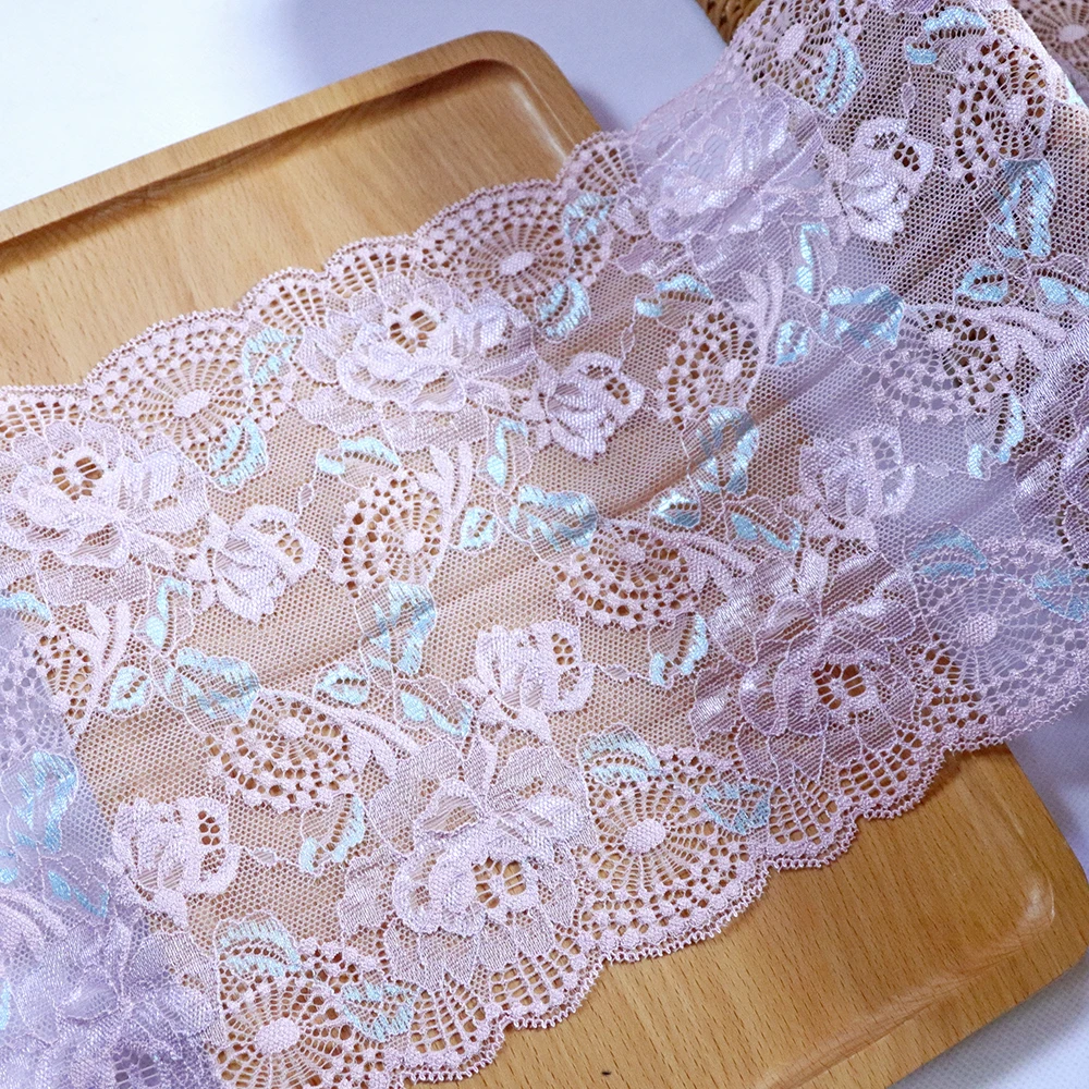 2 ярдов 20 см широкая эластичная кружевная отделка розового синего цвета для