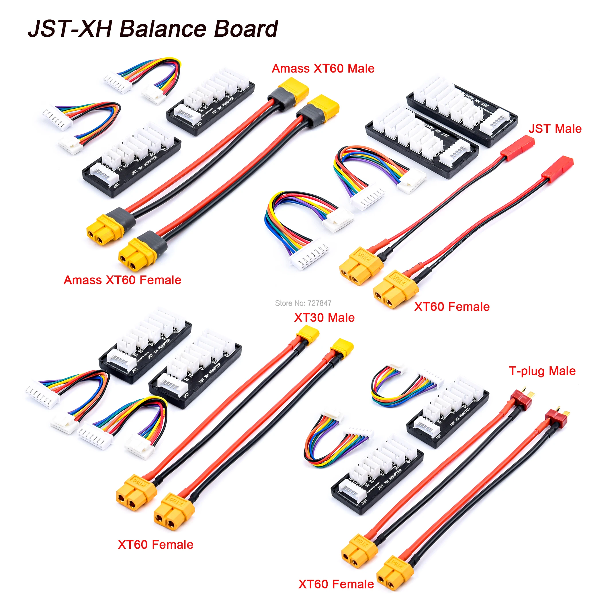 2pcs XT60/XT30/JST/T Plug Charging Cable +2pcs JST-XH Balance Board For ISDT D2 P10 P20 Hota D6 P6 ToolkitRC M6D Balance Charger