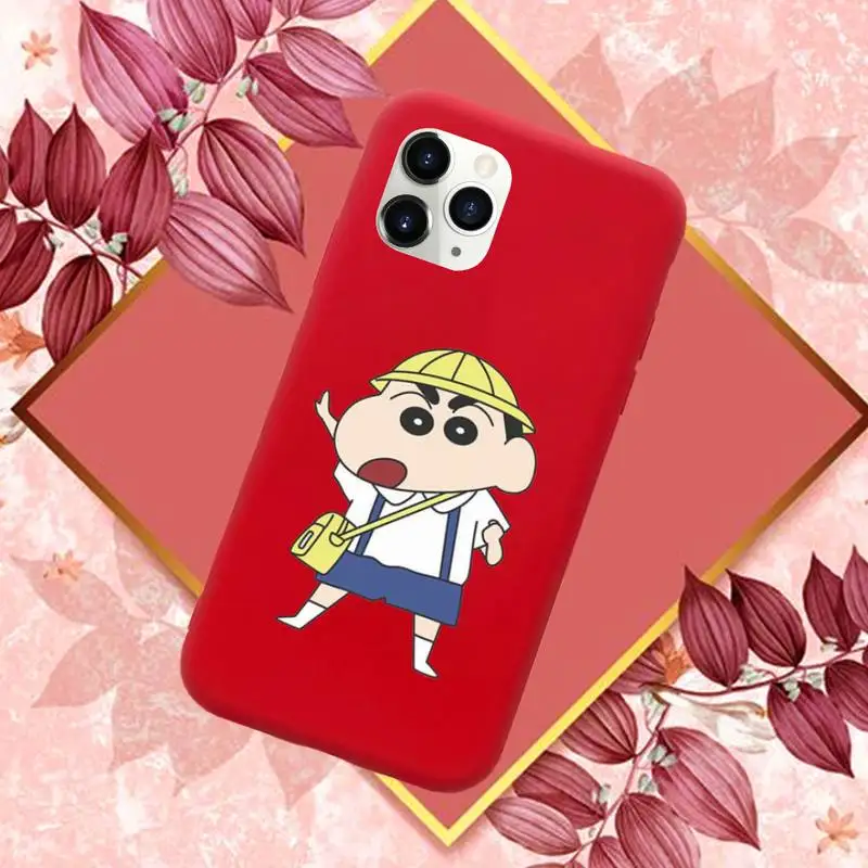 

Crayon Shin-chan Phone Case Red Candy Color for iPhone 11 12 mini pro XS MAX 8 7 6 6S Plus X SE 2020 XR