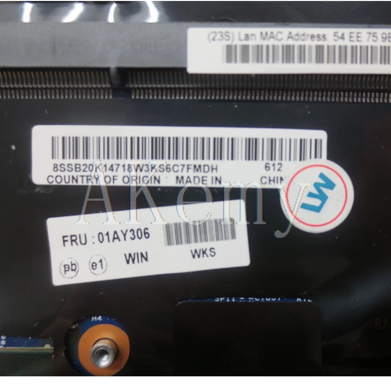 

SAMXINNO T560 Motherboard For Lenovo ThinkPad T560 W560S P50S Laotop Mainboard with i5-6200U i5-6300U CPU 01AY314