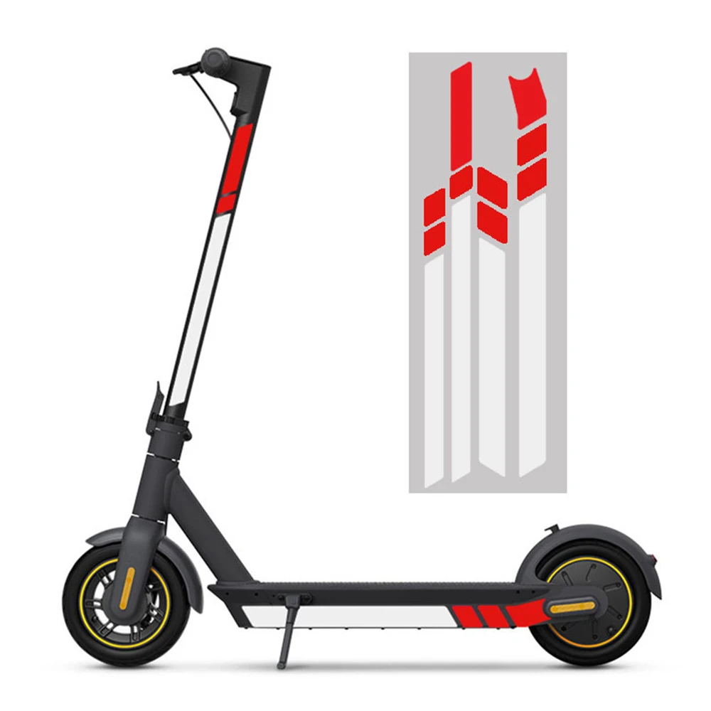 

Scooter Reflective Stickers PVC Fluorescent Electric Scooter Body Decoration Warning Stickers for Ninebot N0.9 Max G30