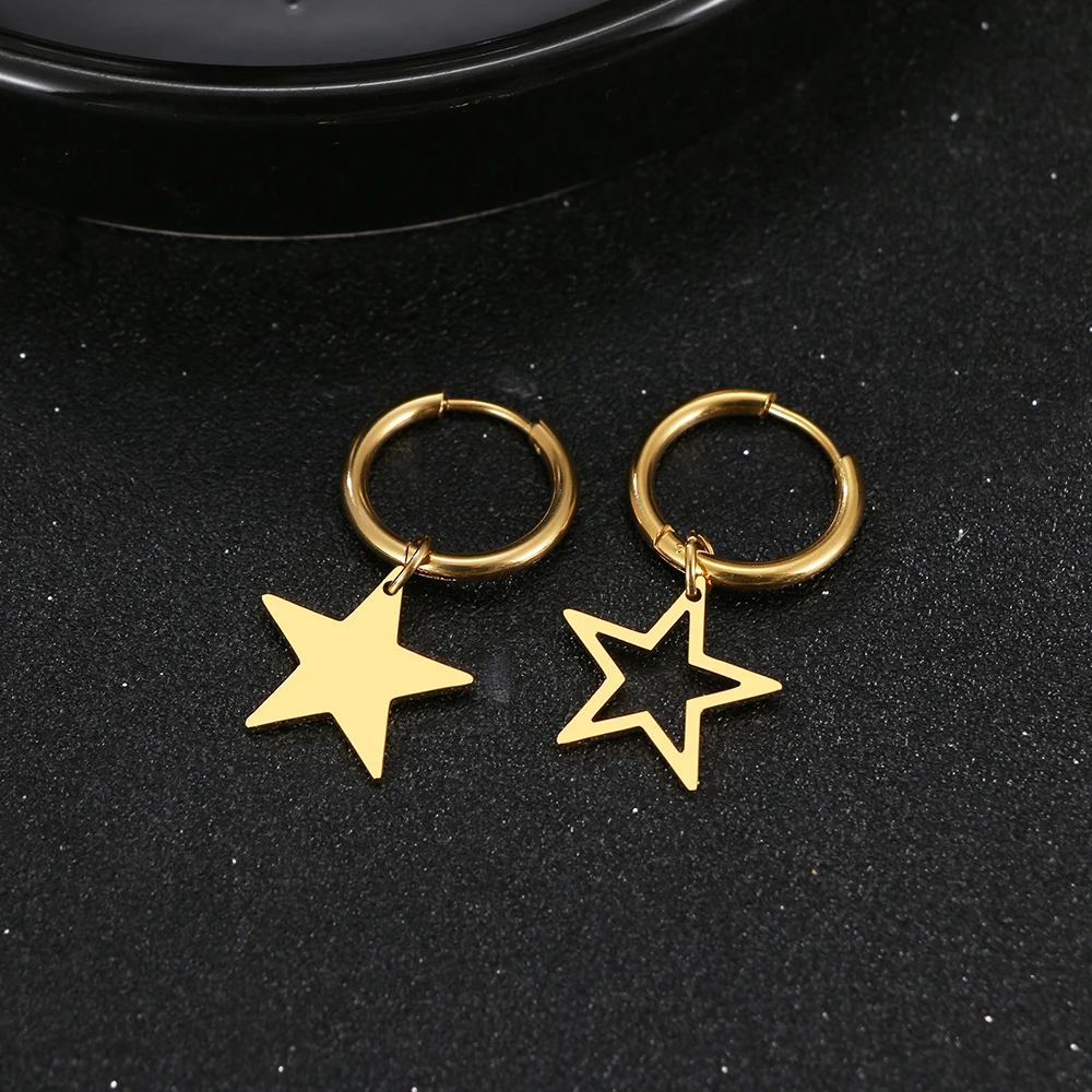Классические серьги из нержавеющей стали эстетичные Подвески в виде звезд