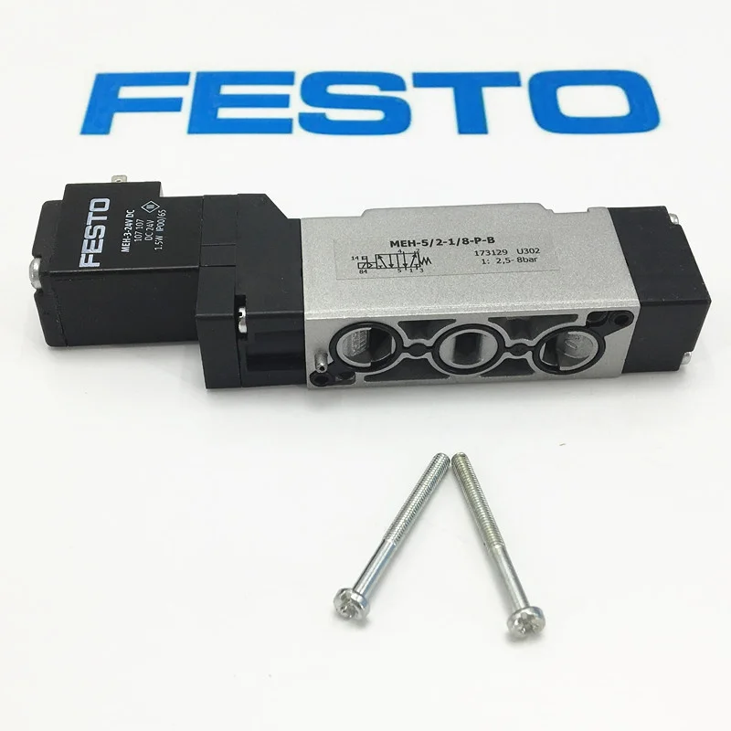 MEH-5/2-1/8-P-B 173129 DC24V AD220V электромагнитный клапан festo мех серии