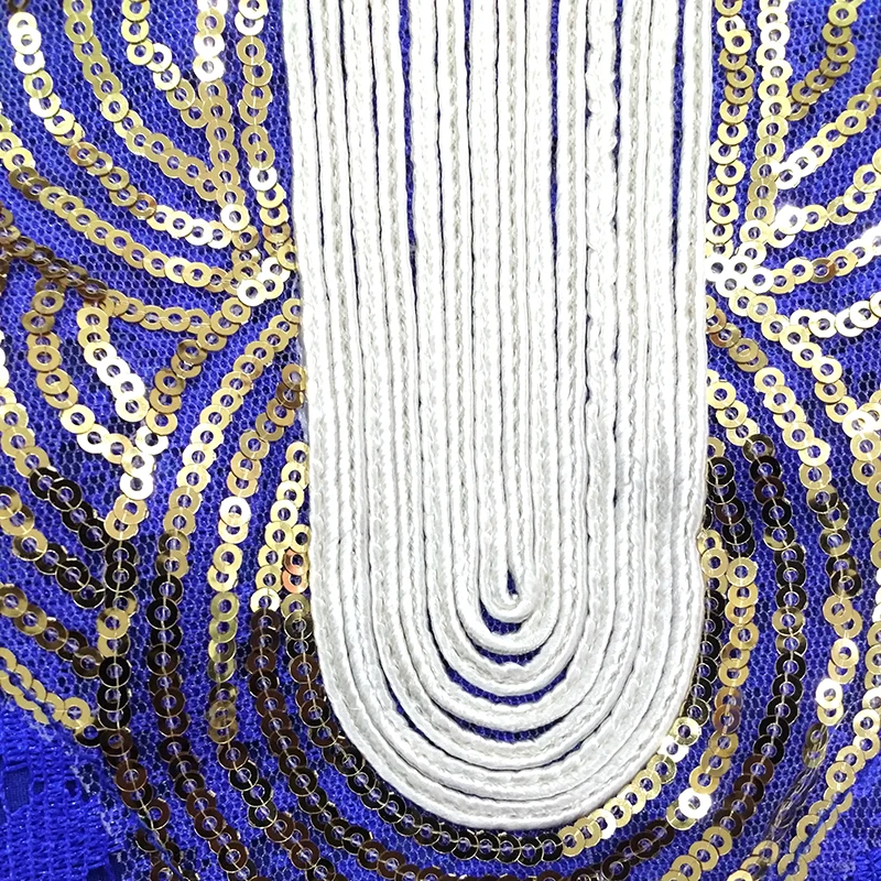 2020 Dashikiage красивое Голубое Кружевное с аппликацией пайетками и рукавами летучая