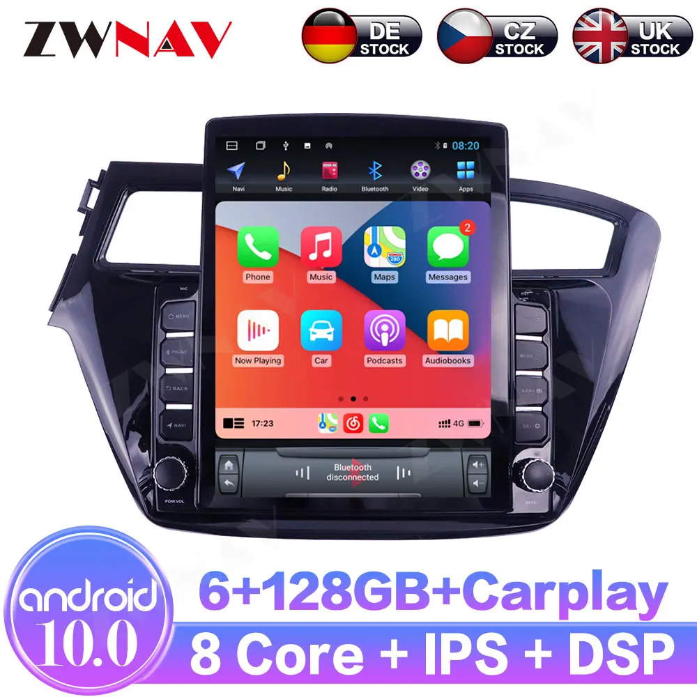 

For Hyundai I20 2013 - 2017 6+128G Android10.0 IPS Touch Screen Receiver Car Multimedia Radio Player GPS Navigation DSP Carplay