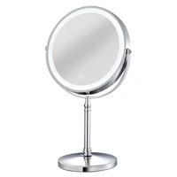 10x magnifying makeup mirror with light led cosmetic mirrors round shape desktop vanity mirror double sided backlit mirrors
