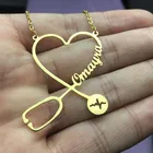 Персонализированное ожерелье с именем сердца, золотая цепочка из нержавеющей стали, чокер, ожерелье, Женский рождественский подарок, ювелирные изделия BFF Medical