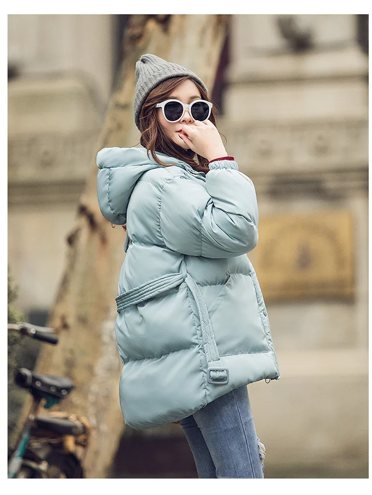 Хлопчатобумажная стеганая одежда с поясом Женская короткая 8688 Новогоднее красное хлопковое пальто по всей стране на протяжении всего товара