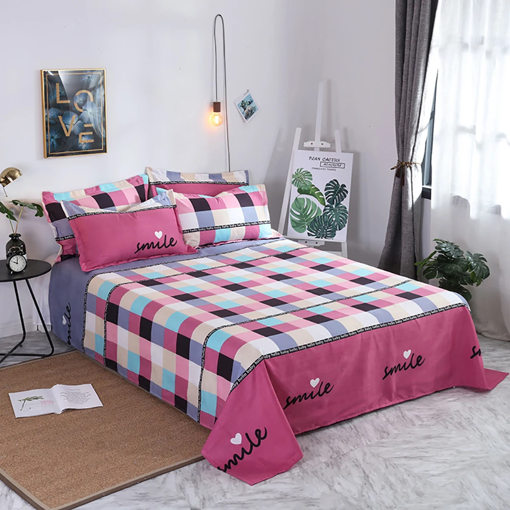 

Хлопковая простыня Lychee, простыня с клетчатым принтом, модная простыня