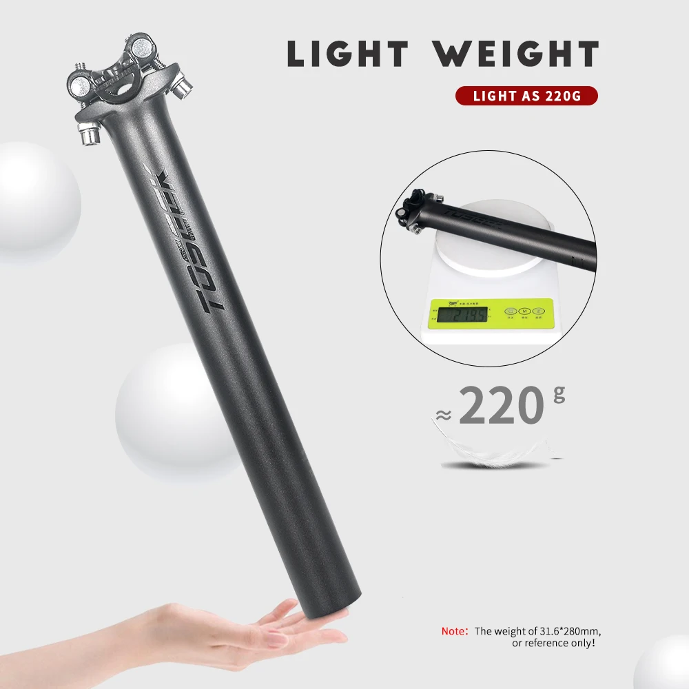TOSEEK ZF-One Carbon Seatpost 27.2/30.8/31.6mm Matte Black MTB/Road Bike seat post Length 280mm tube bicycle parts | Спорт и