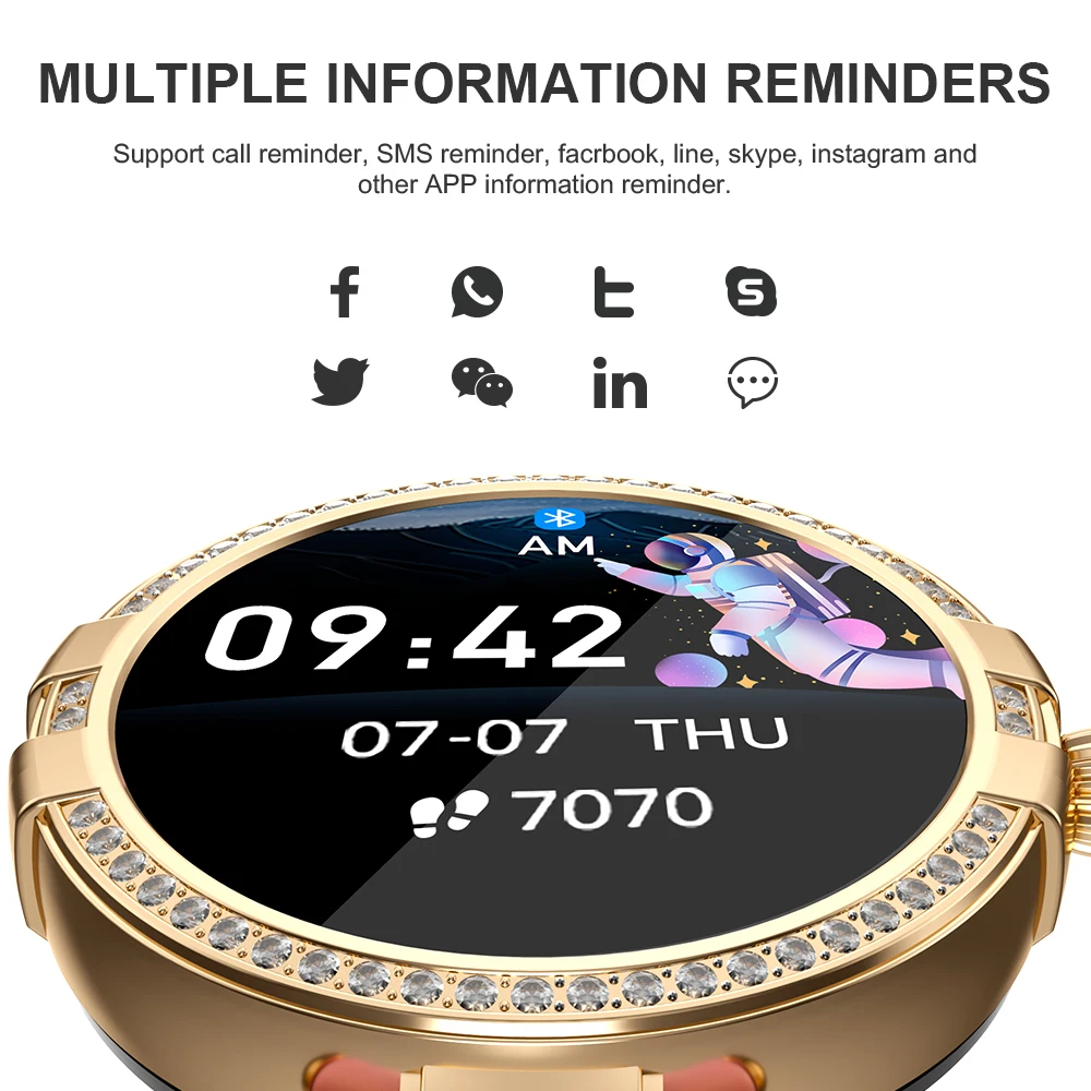 Смарт часы HAVIT женские фитнес с напоминанием о физическом здоровье датчик