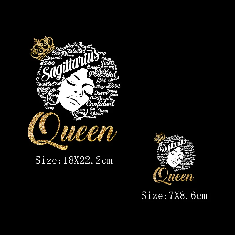 Теплопередающая нашивка Queen для африканской девушки черные наклейки с корнями