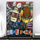Поп-арт абстрактный современный граффити плакат Daft панк Картина на холсте Печать на стене картина для гостиной домашний декор