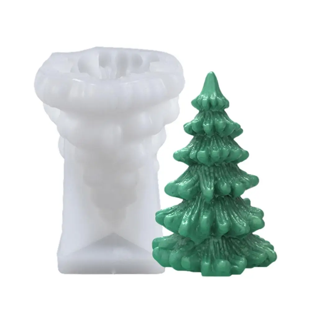 

Christmas Candle Molds 3D Christmas Tree Silicone Mould Santa Tree Shape DIY Craft Mould Candle Mold For Christmas Party Mak