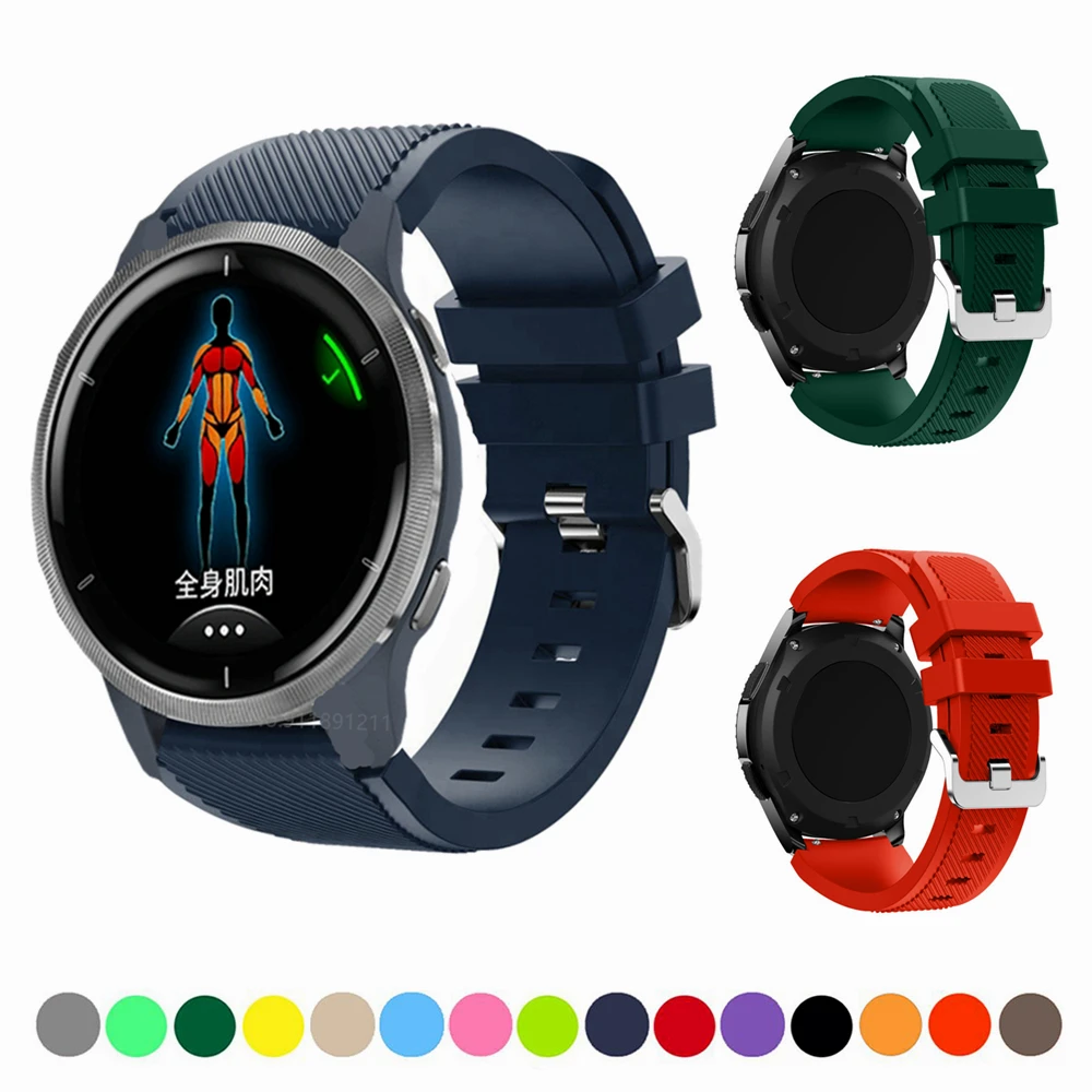 Ремешок из мягкого силикона для смарт-часов Garmin CAME 2 / Vivoactive 4 22 мм спортивный