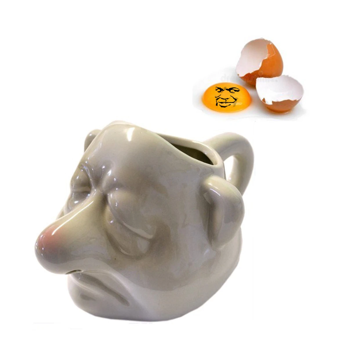 

2021 New Fashion Funny Egg Separator Tool Cute Ceramic Snot Nose Egg White Separator Kitchen Gadget Baking Tool