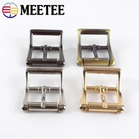 meetee 25pcs 2025mm metal belt strap adjustment buckle clip hook diy shoe webbing roller pin buckle leather crafts accessories