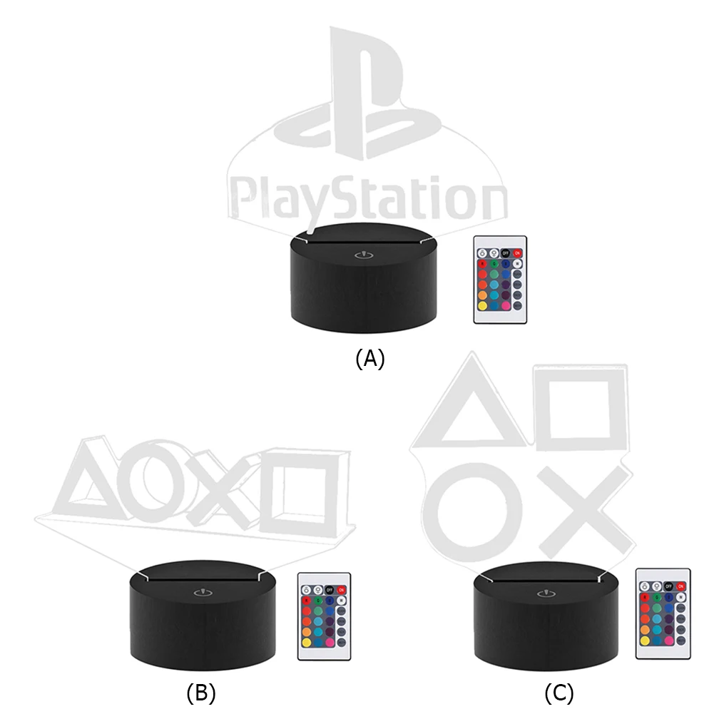 

Touch Control 3D LED Colorful Night Light Playstation Table Bedside Lamp