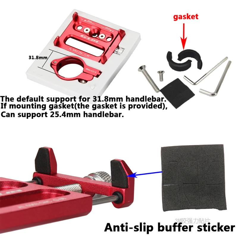 Универсальная регулируемая подставка GUB для телефона на велосипед смартфона 3 5 6 2