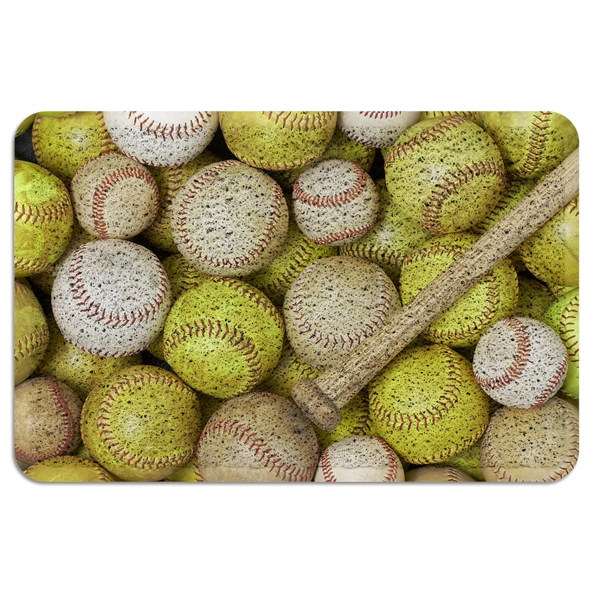 Baseball Sports Bat Durable Rubber Door Mat Waterproof Easy Clean Mats for Entry Garage Patio Home Decor Rugs Doormat | Дом и сад