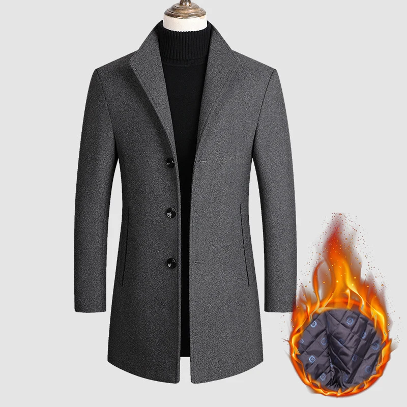 Мужское шерстяное пальто куртки тренчкоты мужская осенне-зимняя новая