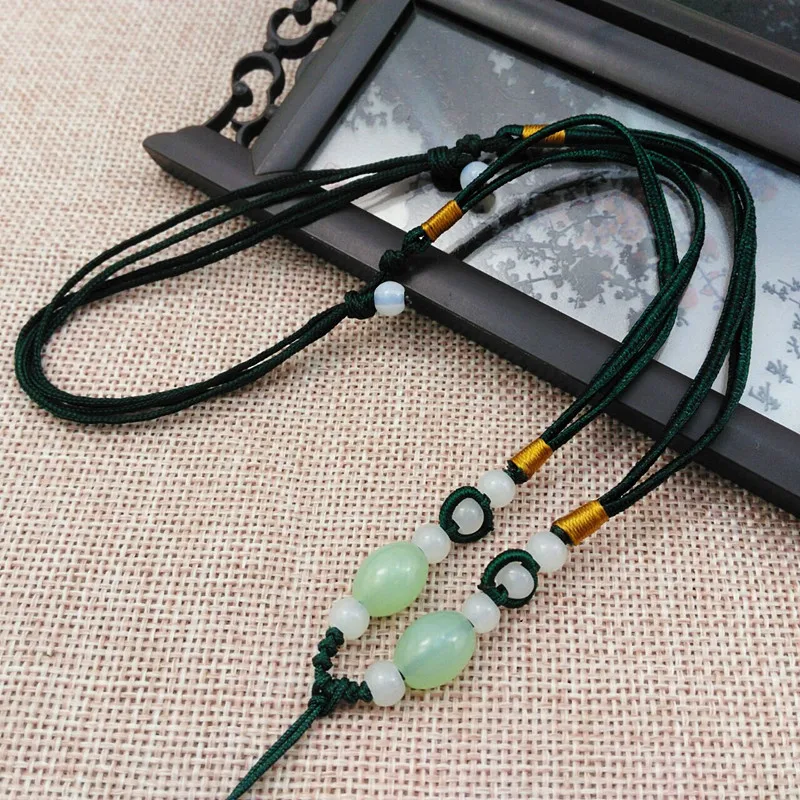 5 шт. ручное ожерелье с шелковой нитью шнур узлом для подвесок-белый плоский бисер