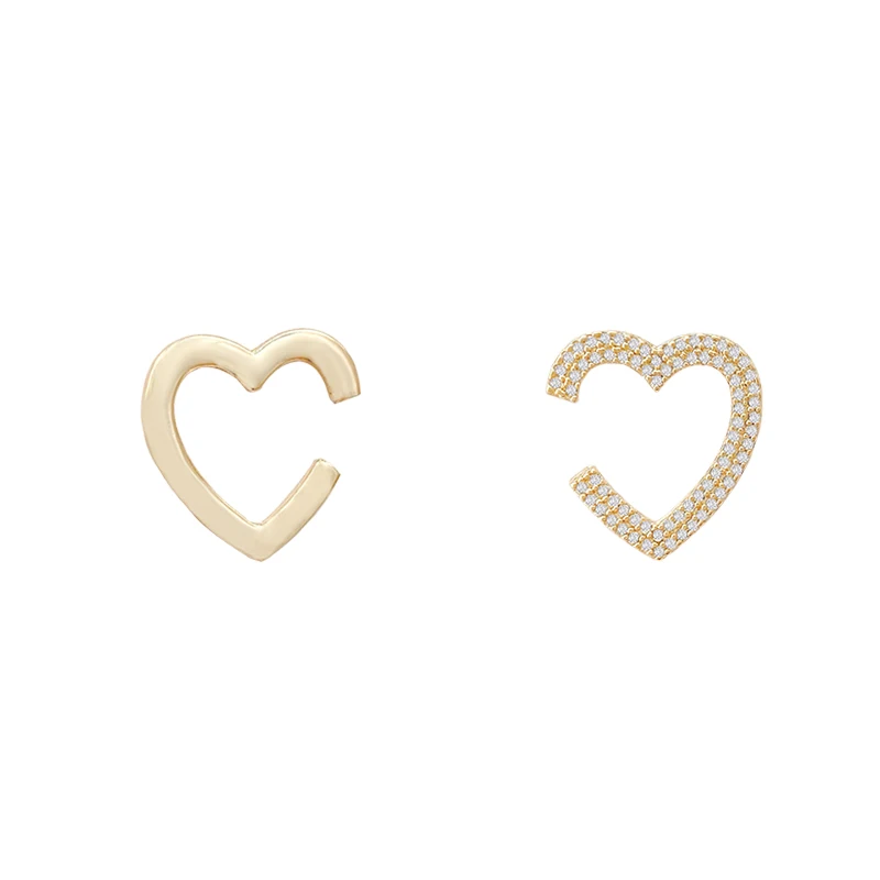 

2020 New Creative Incomplete Love Modeling Earrings For Woman Fashion Korean Jewelry Luxury Party Metal Peach Unusual Earrings