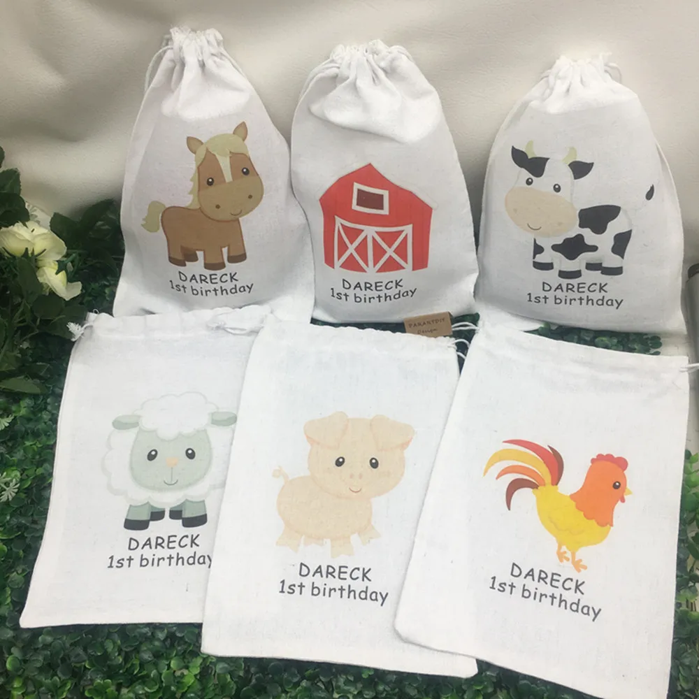 Персонализированные сумки с любом мультяшным персонажем фермы животными для