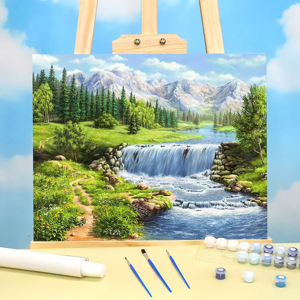 

Пейзаж Закат Раскраска по номерам живопись посылка масляными красками 40*50 картина по номерам фото ручной работы, детское платье, Оптовая пр...