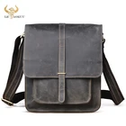 Модный толстый кожаный рюкзак Crazy Horse для мужчин, дизайнерская сумка-мессенджер на ремне для планшетных книг, мужская сумка-Кроссбоди, 5867
