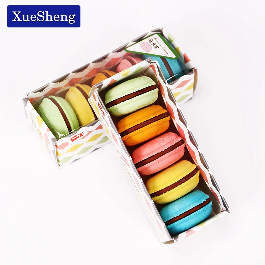 

5 PCS/Lot Novelty Macaron Rubber Eraser Creative Kawaii Stationery School Supplies Papelaria Gift For Kids